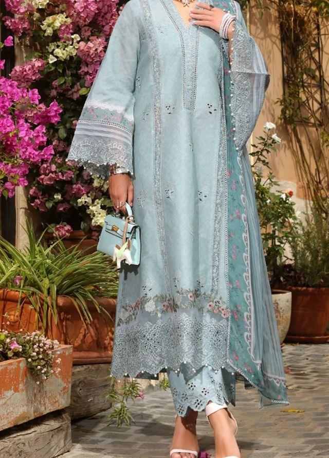 BH Embroidered Gray Luxury Lawn Chikankari Dress