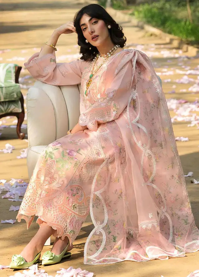 BH - Floral Forest Embroidered Lawn Chikankari Unstitched 3Pc Suit