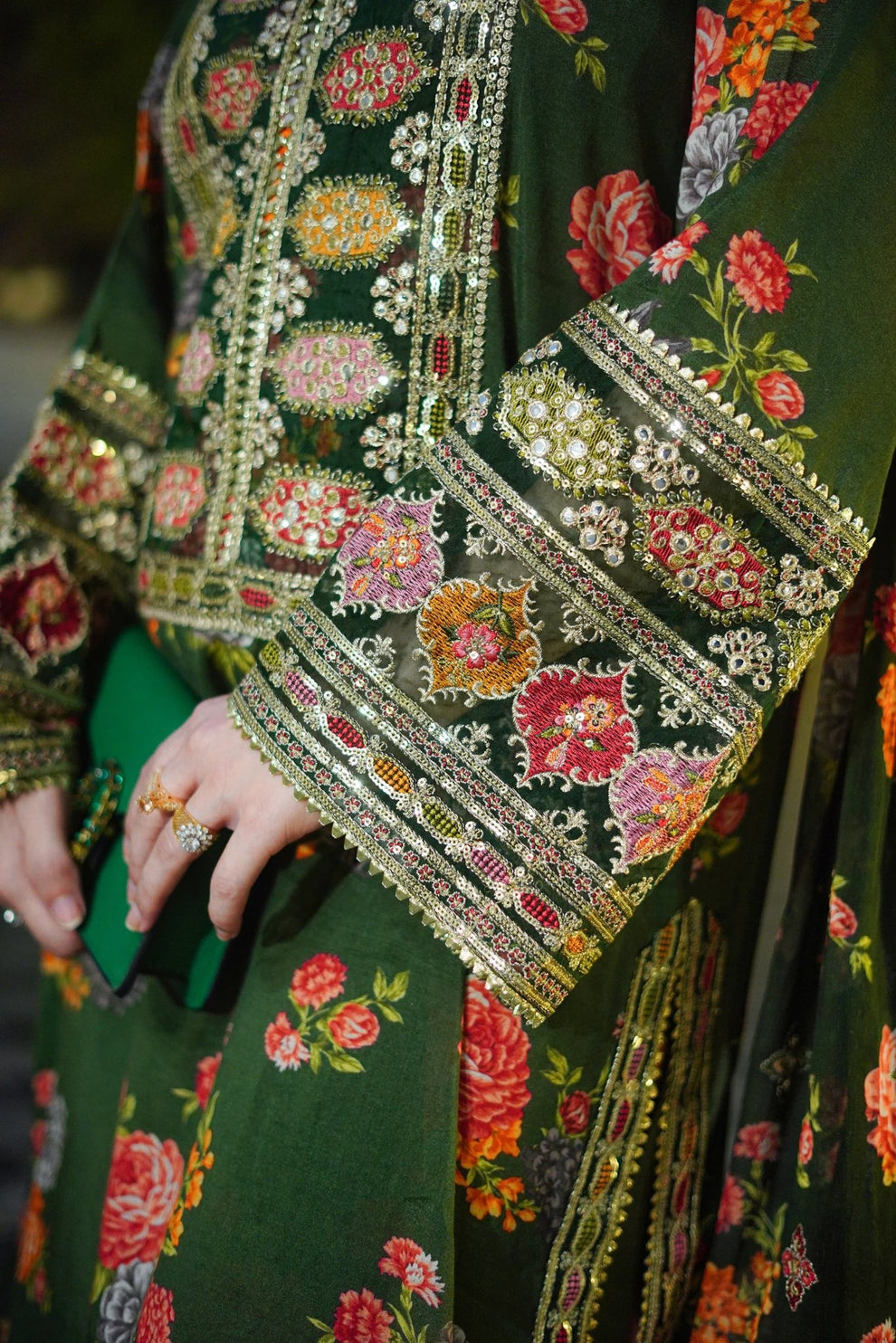 BH Formal 3pc Printed & Embroidered Silk Suit