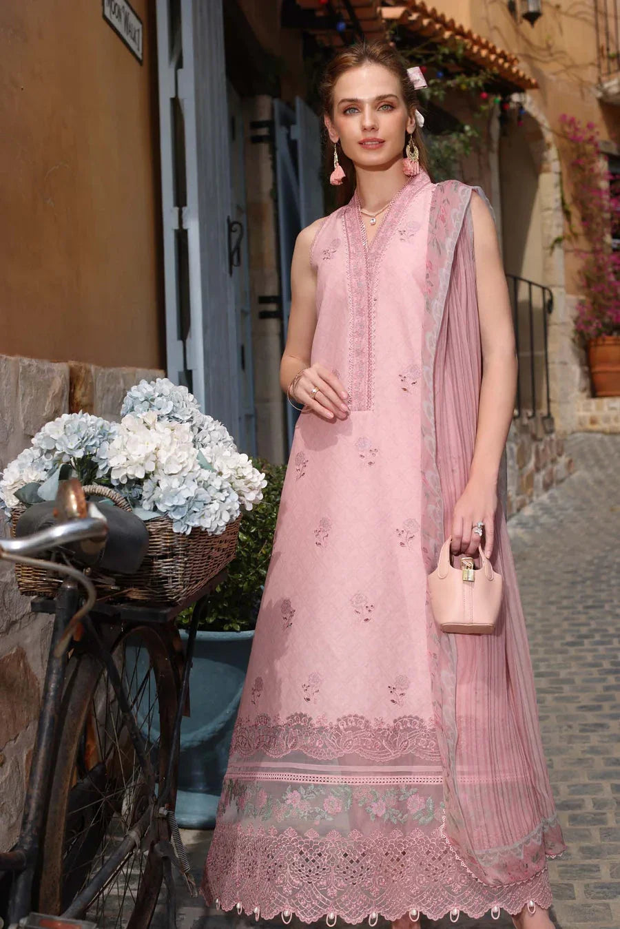 BH Embroidered Pink Luxury Lawn Chikankari Dress