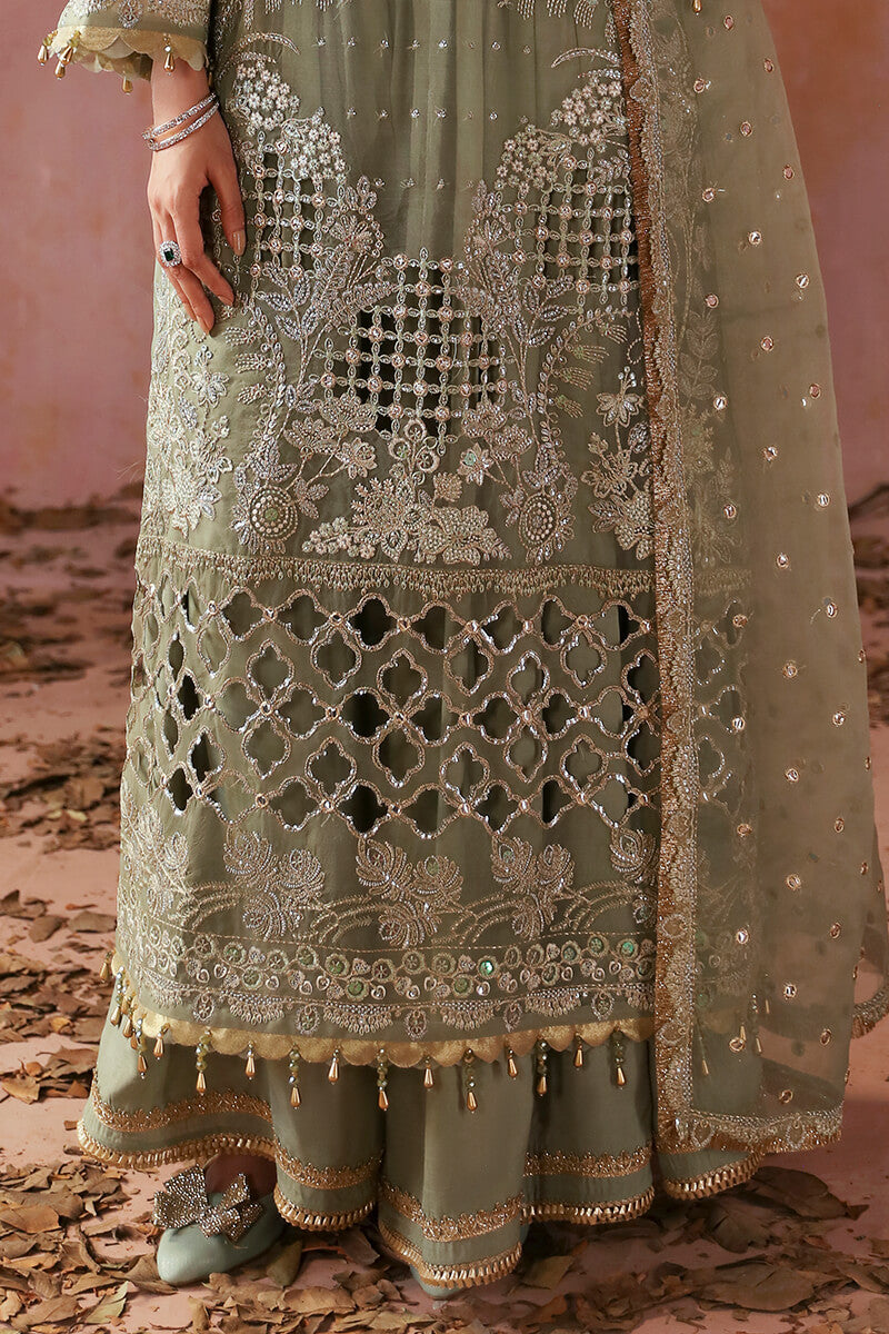 BH-Embroidered Organza Unstitched 3Pc Suit