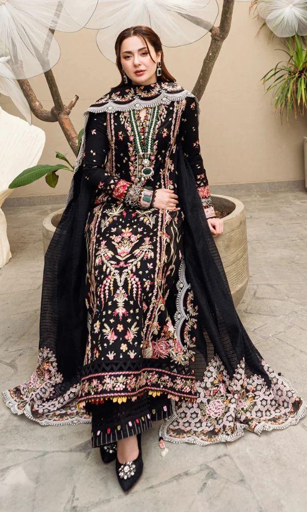 Q.k Luxury Embroidered Lawn 3pc Unstitched Suit