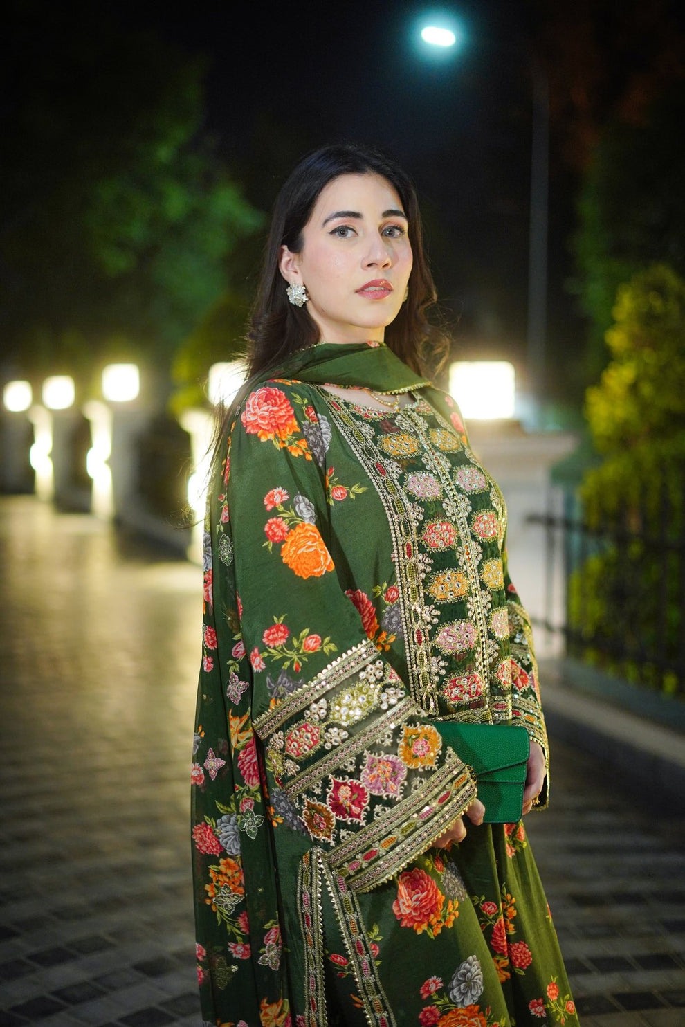 BH Formal 3pc Printed & Embroidered Silk Suit
