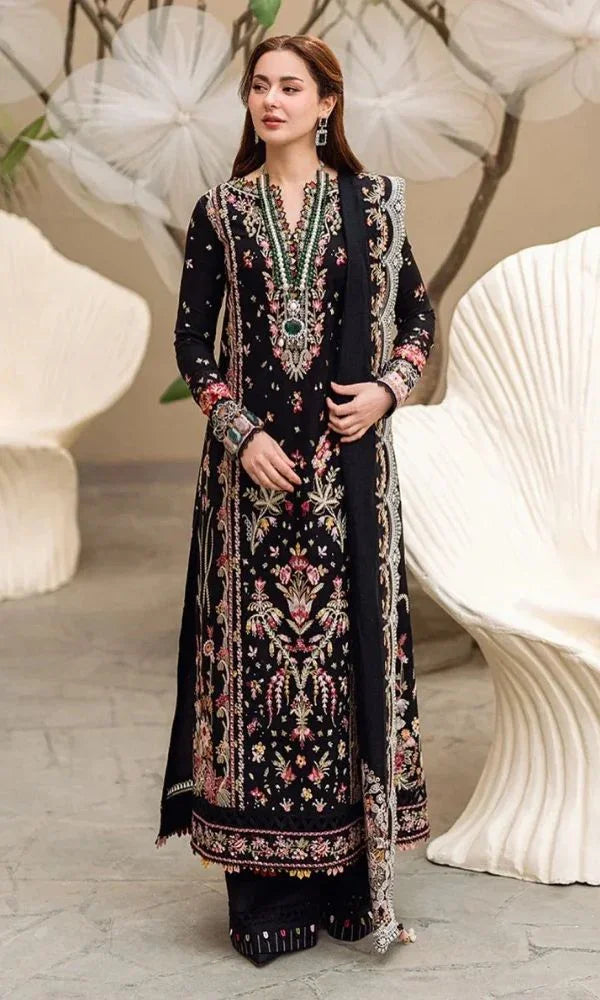 Q.k Luxury Embroidered Lawn 3pc Unstitched Suit
