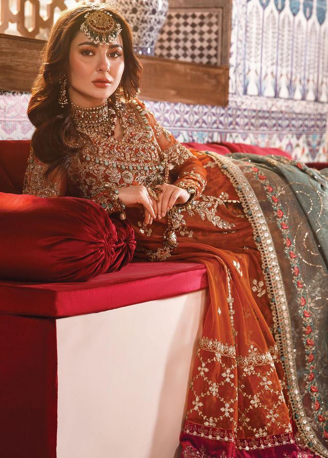 M.B - Embroidered Net Suits Unstitched 4 Piece Wedding Collection