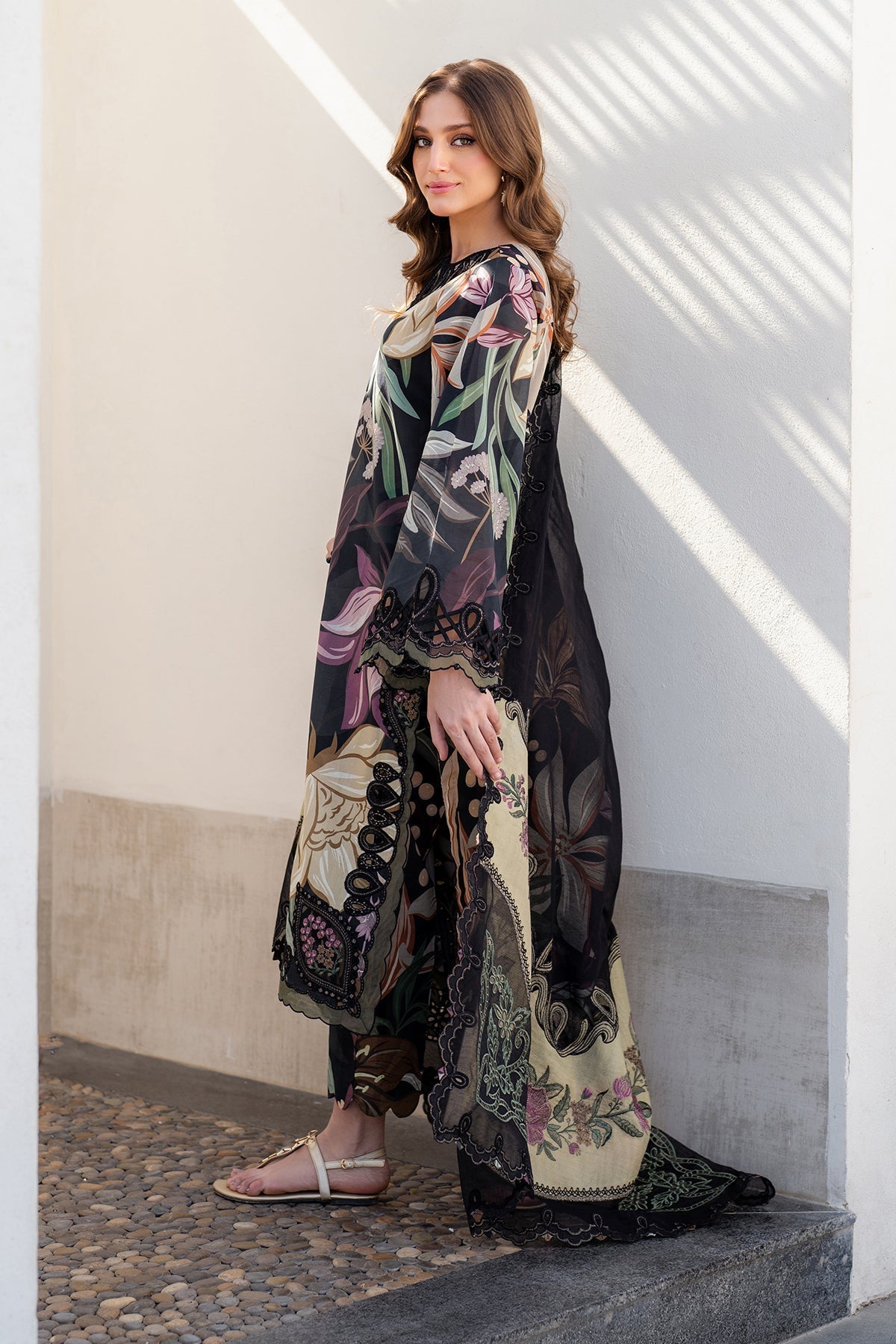 BR -3 Piece Unstitched Embroidered Lawn Suit
