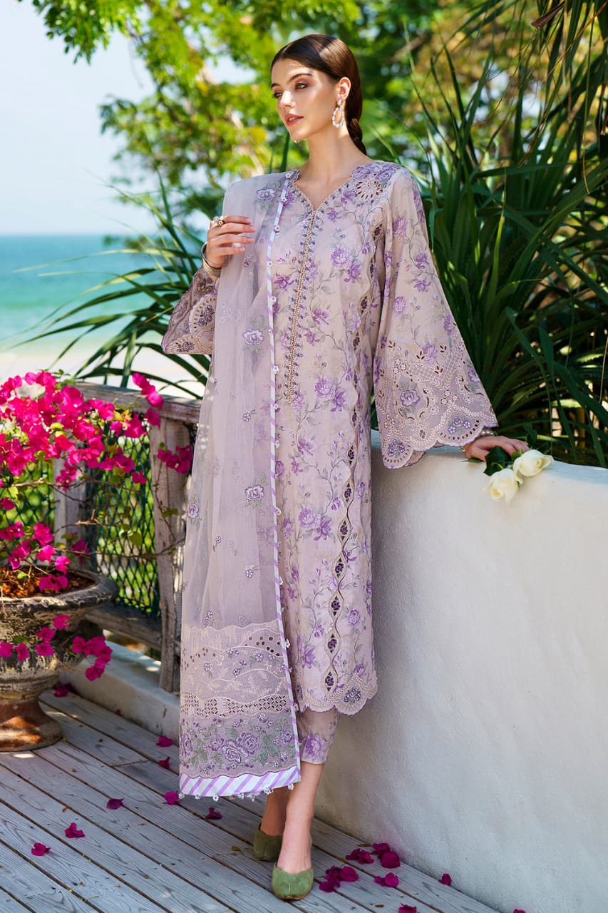 BR 3 Piece Digital Print Embroidery Dress New Arrival