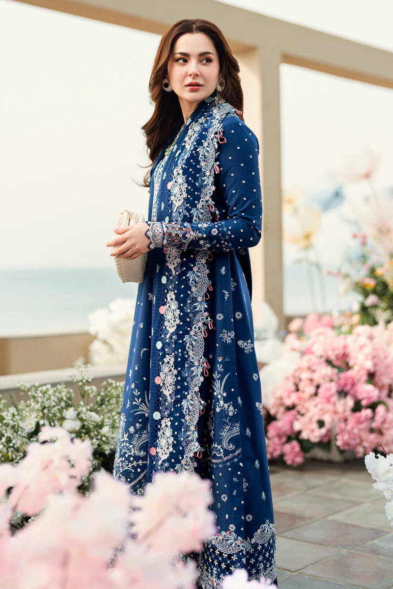 Q.K AURORA Chikankari Luxury Lawn Embroidered 3 Piece Dress