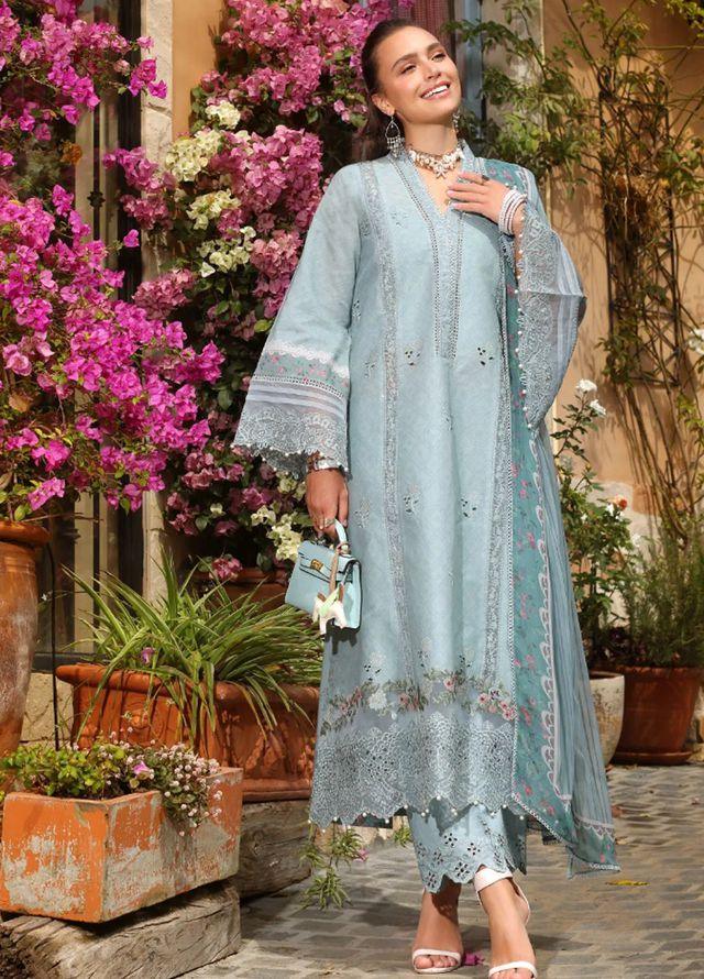 BH Embroidered Gray Luxury Lawn Chikankari Dress