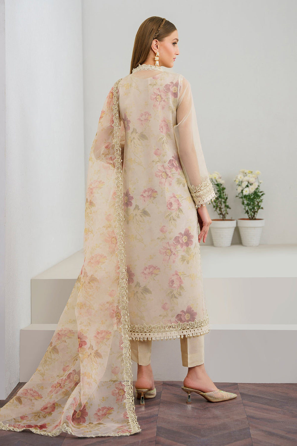 BH EMBROIDERED ORGANZA UNSTICH 3PC
