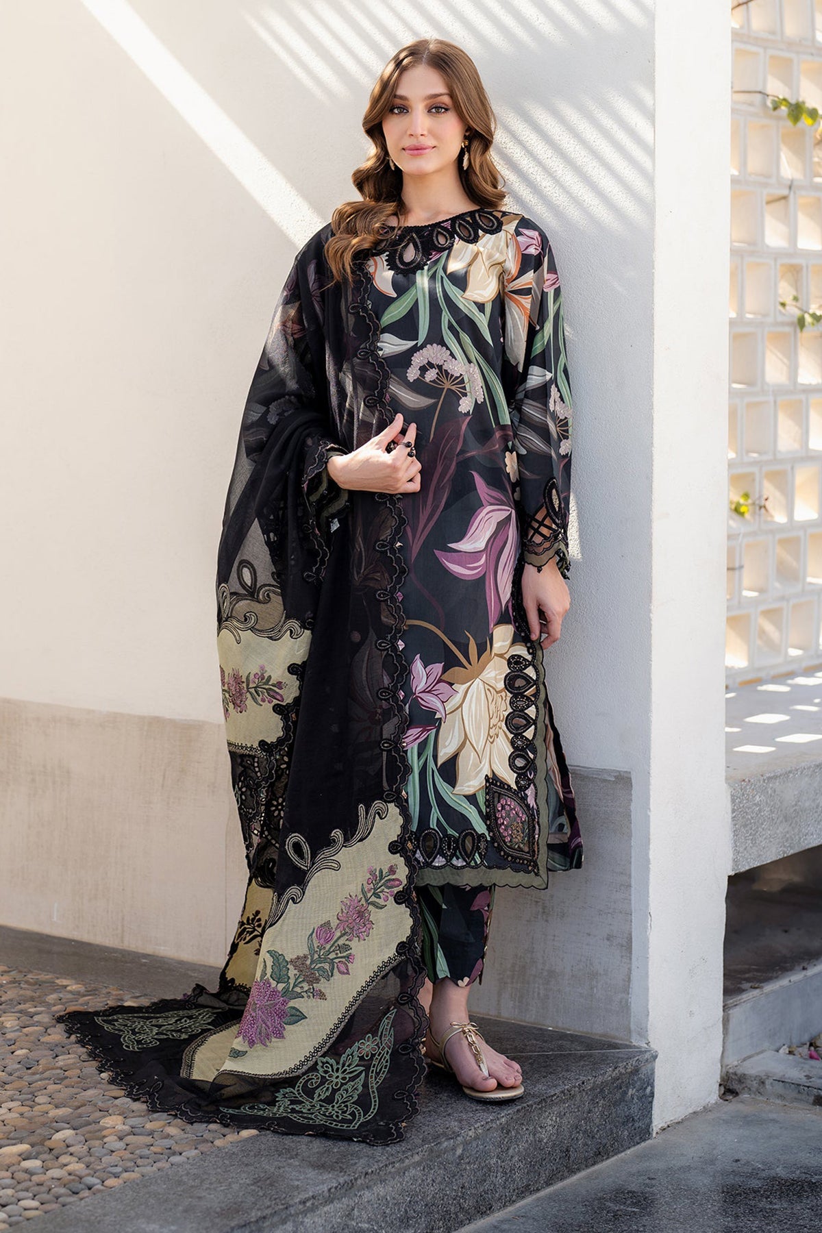 BR -3 Piece Unstitched Embroidered Lawn Suit