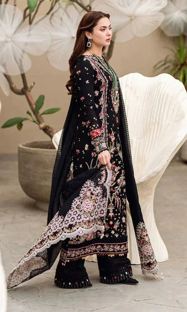 Q.k Luxury Embroidered Lawn 3pc Unstitched Suit