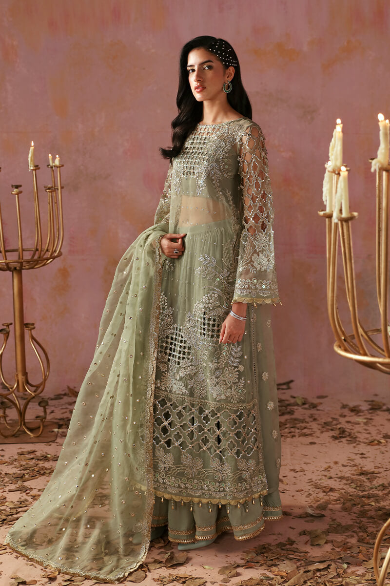 BH-Embroidered Organza Unstitched 3Pc Suit