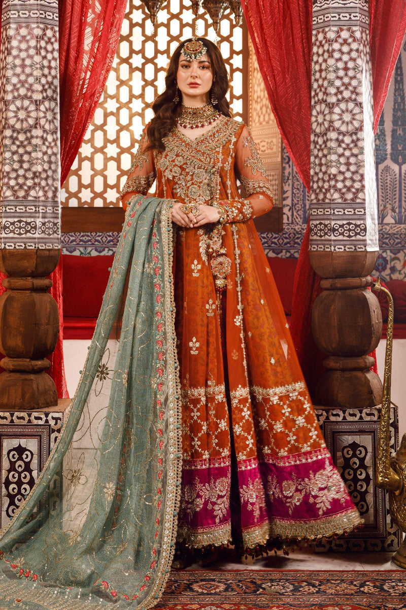 M.B - Embroidered Net Suits Unstitched 4 Piece Wedding Collection