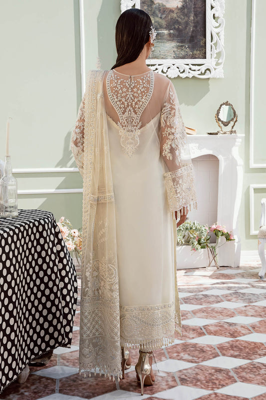 BH-Embroidered Semi Pure Chiffon Suit Unstitched 3 Piece - Summer Collection