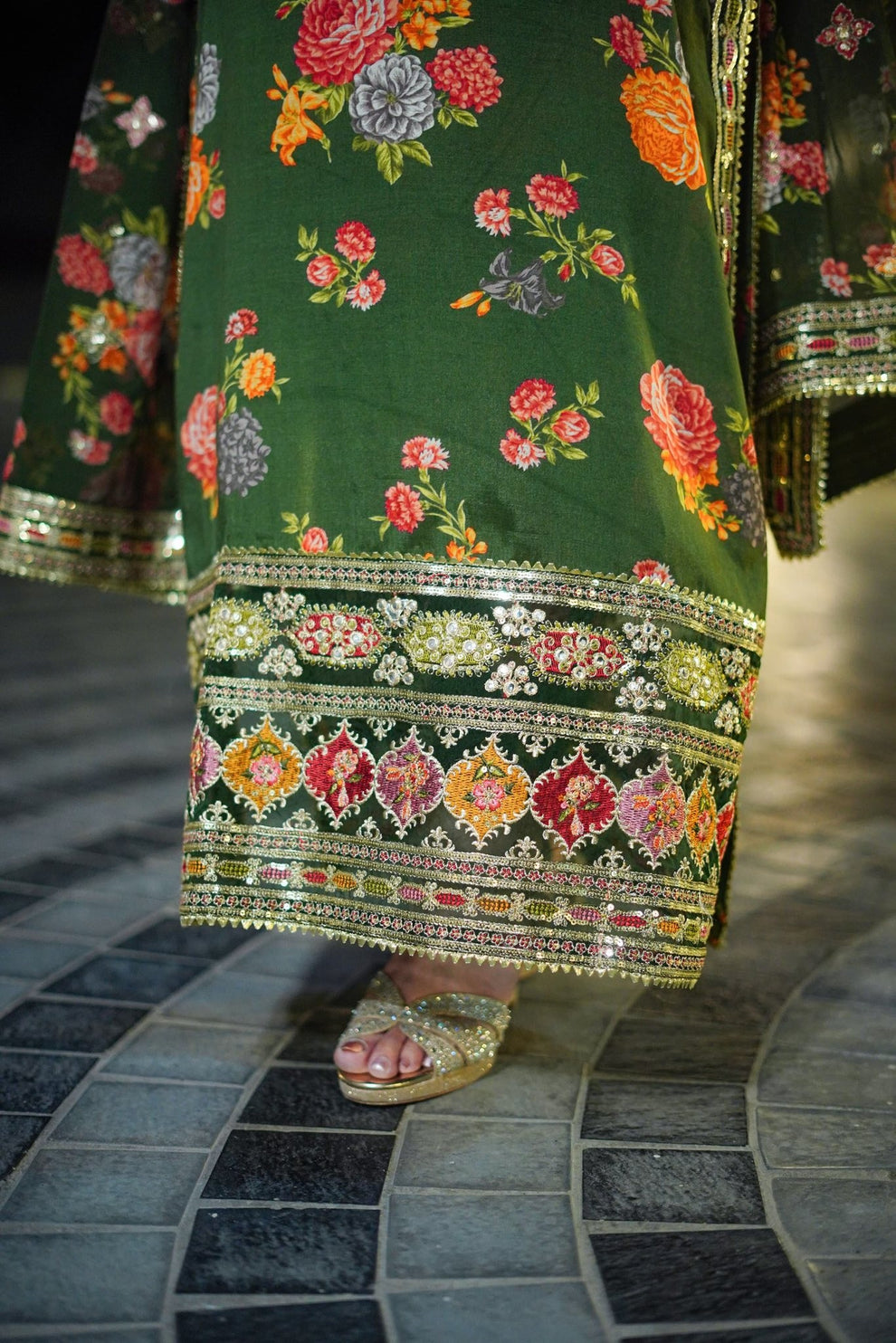 BH Formal 3pc Printed & Embroidered Silk Suit
