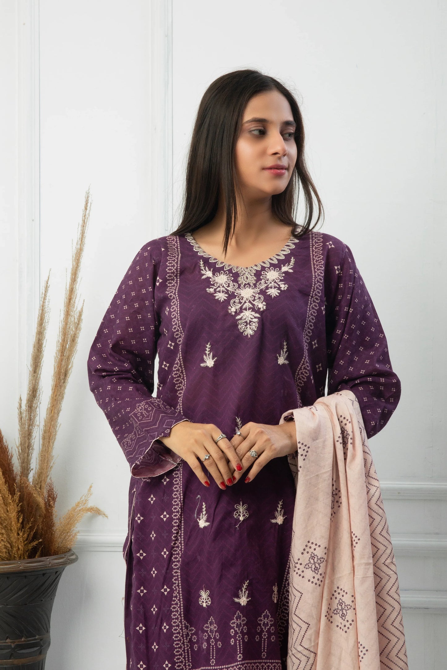 EMBC-006- 3 Piece Lawn Embroidered UnStitched Suit