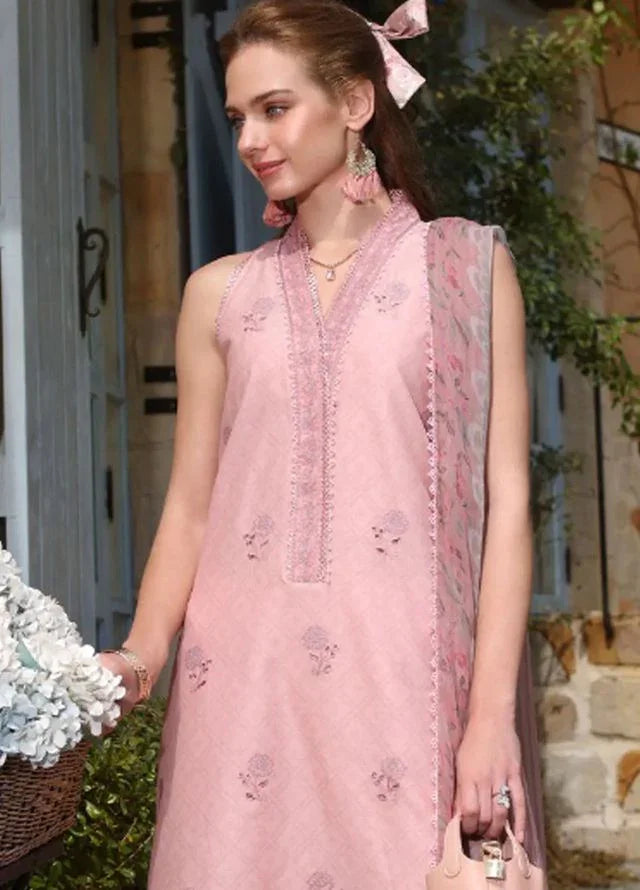 BH Embroidered Pink Luxury Lawn Chikankari Dress