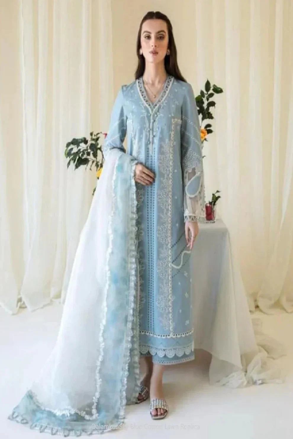 BH Luxury Embroidered Unstiched Chikankari Lawn 3Pc