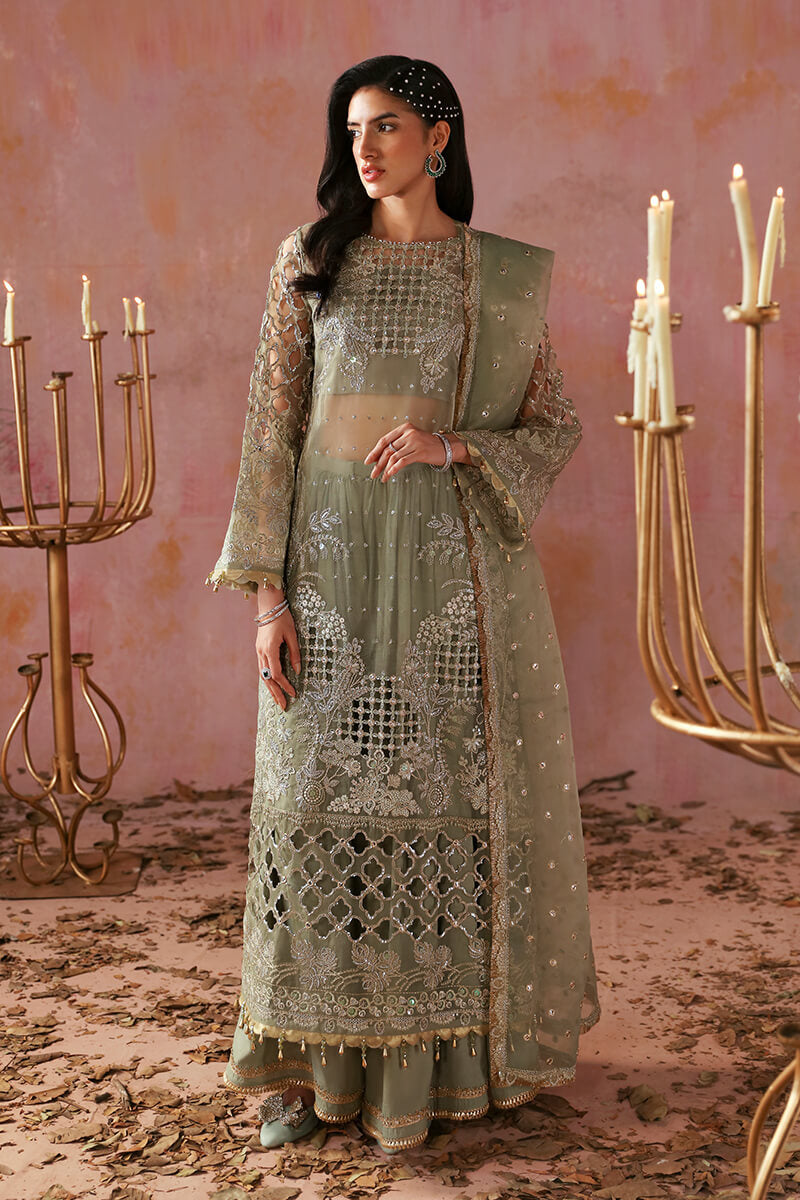 BH-Embroidered Organza Unstitched 3Pc Suit