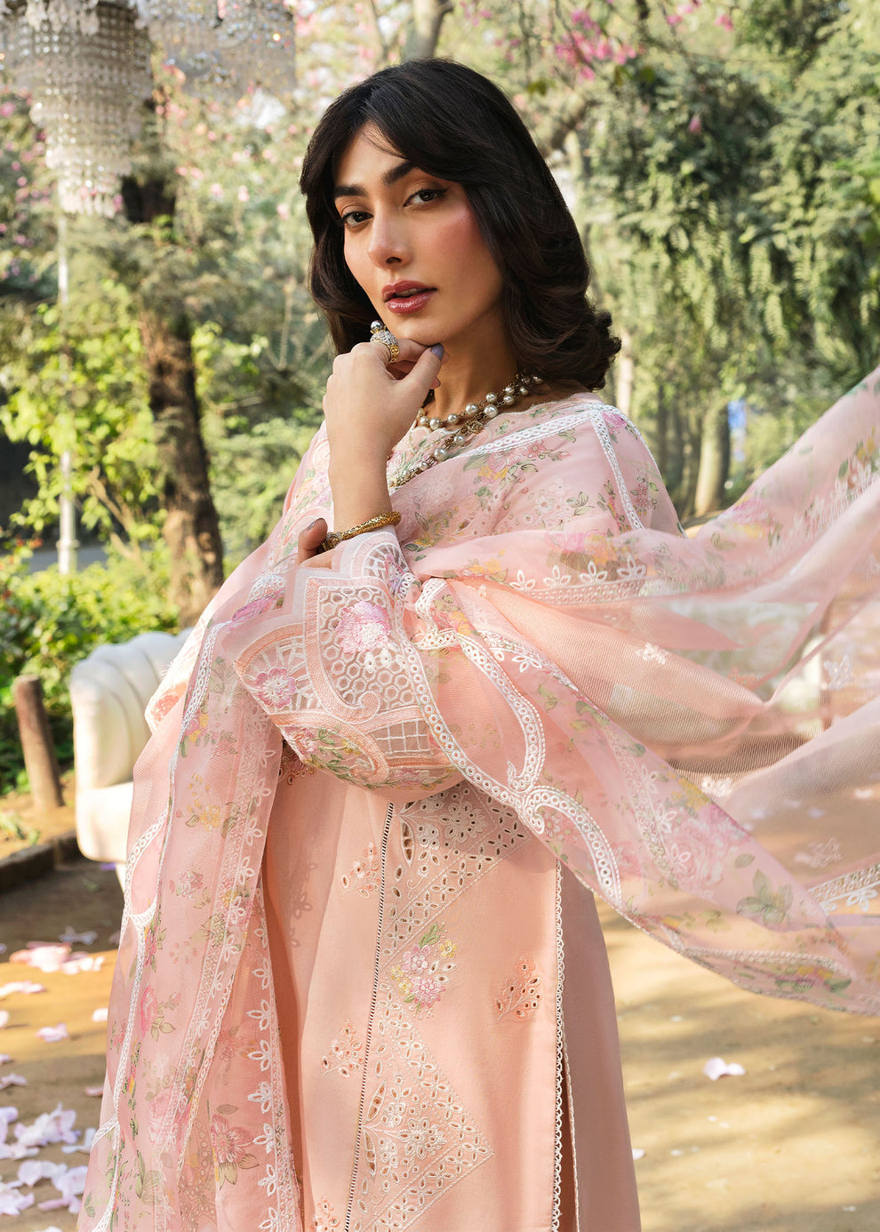 BH - Floral Forest Embroidered Lawn Chikankari Unstitched 3Pc Suit