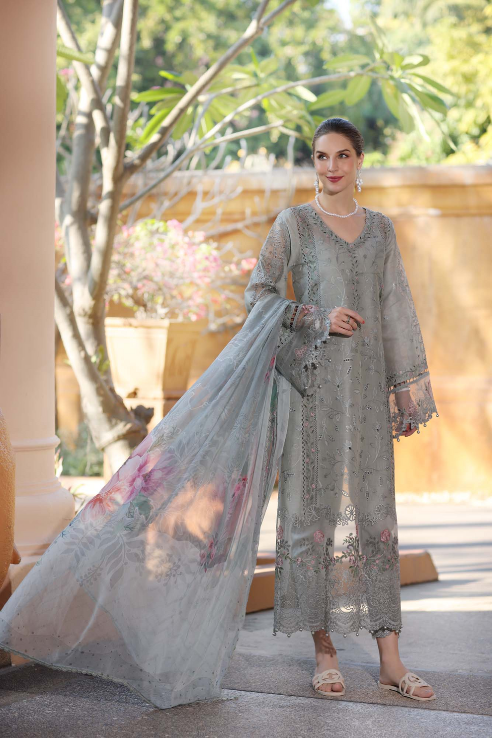BH-Embroidered Lawn Chikankari Unstitched 3 Piece - Summer Collection