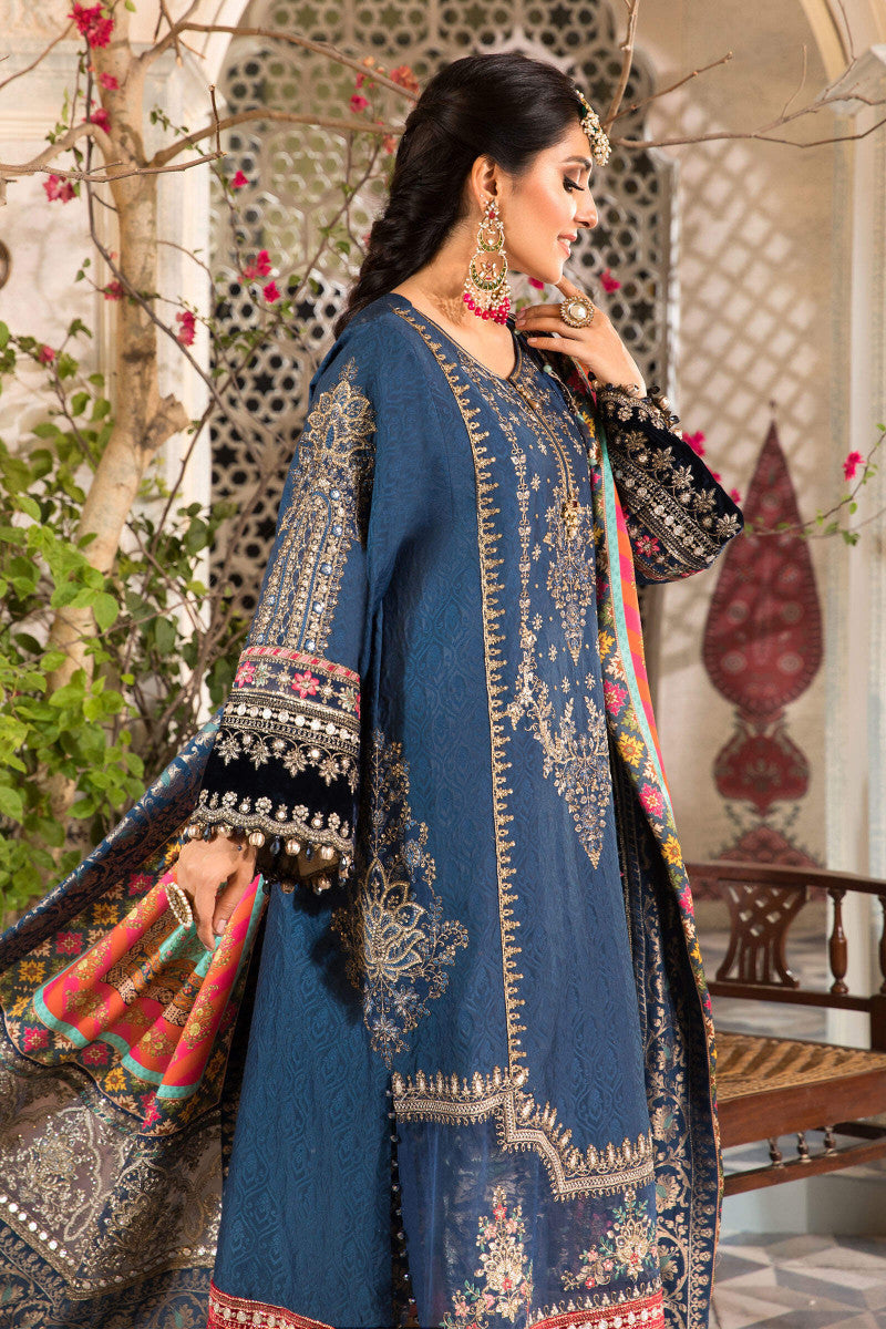 M.B - Unstitched Embroidered - Midnight Blue (BD-2407)