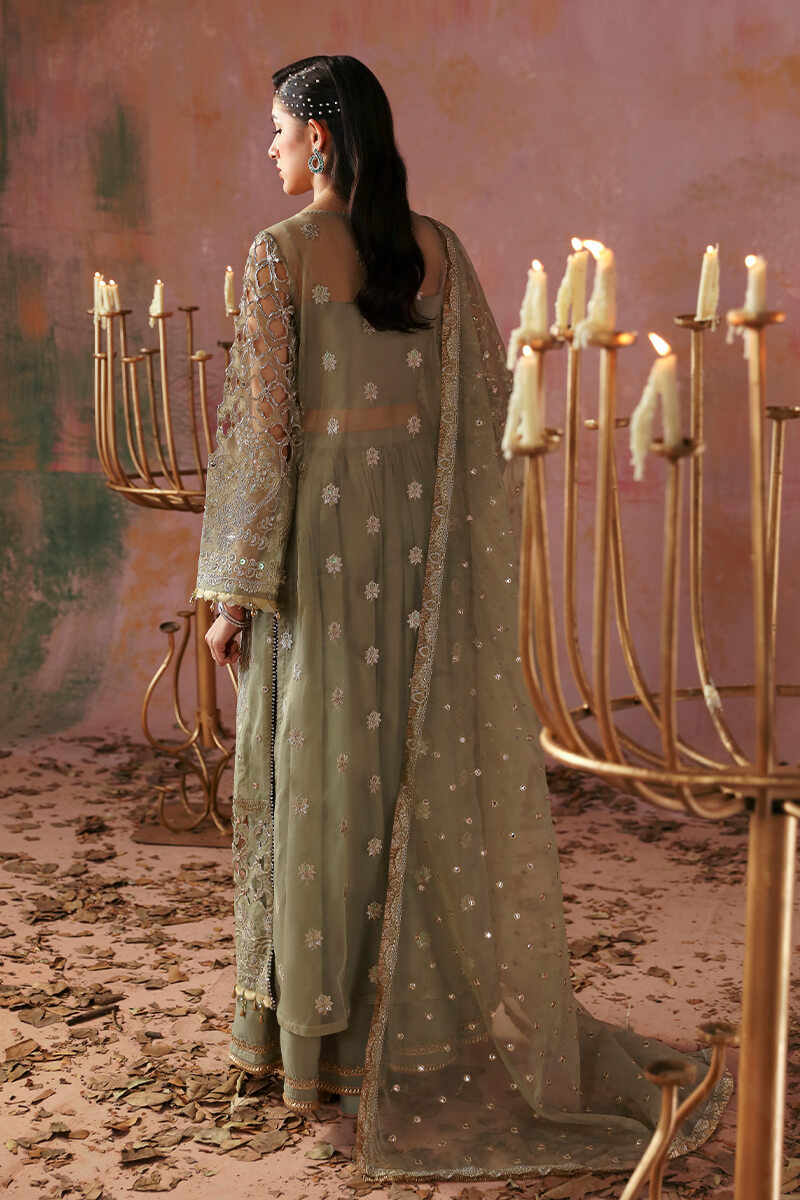 BH-Embroidered Organza Unstitched 3Pc Suit