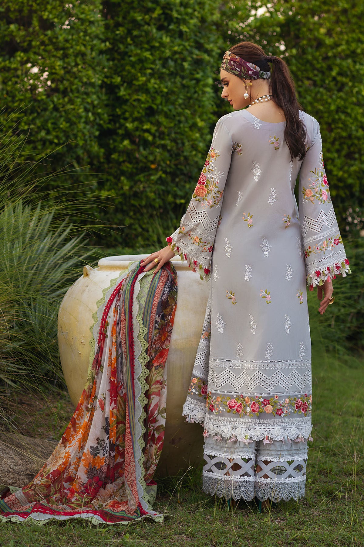 Annus Abrar Unstitched Embroidered Lawn Suit