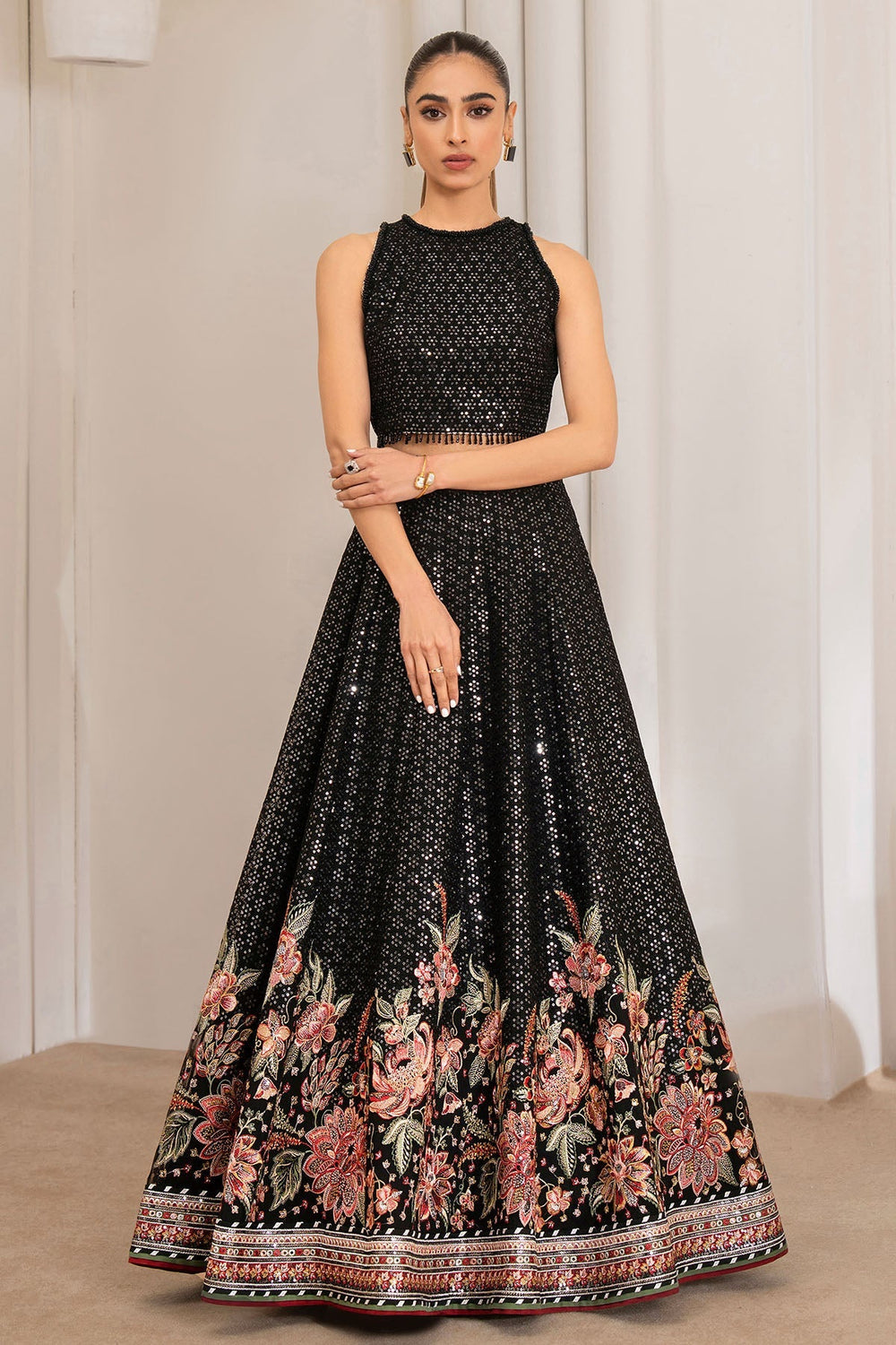 Jazmin Black Organza Lehenga Bridal Collection