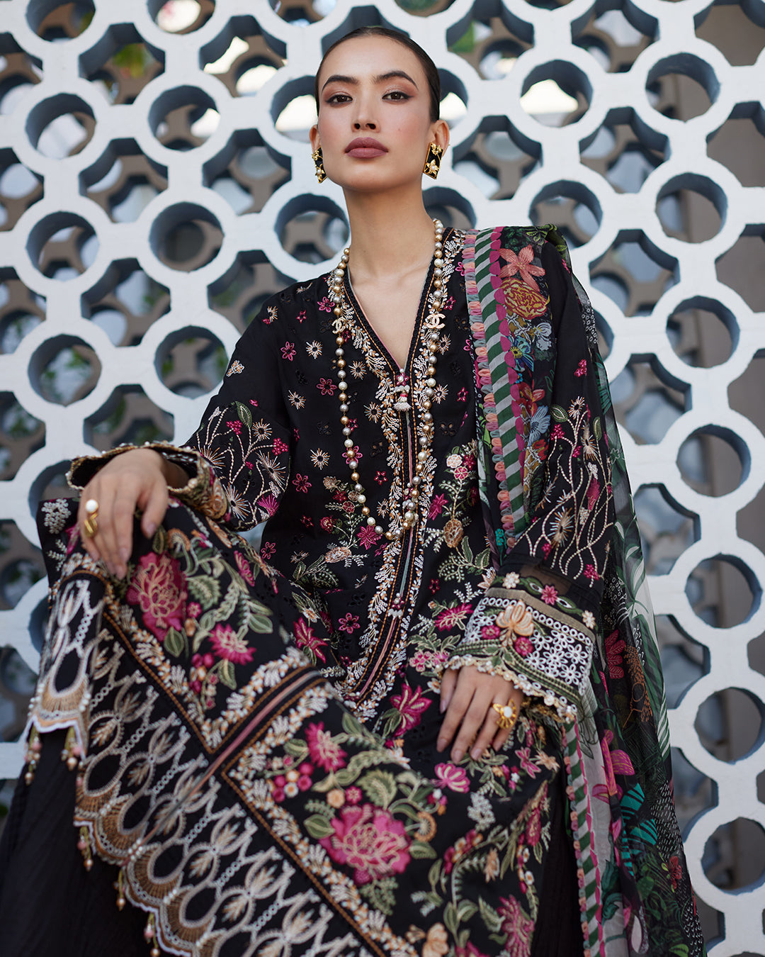 Faiza Saqlain Unstitched Embroidered Lawn Suit