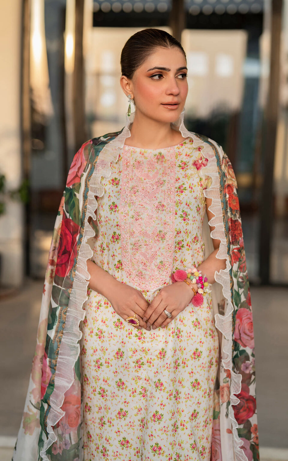 Asifa Nabeel Unstitched Embroidered  Suit