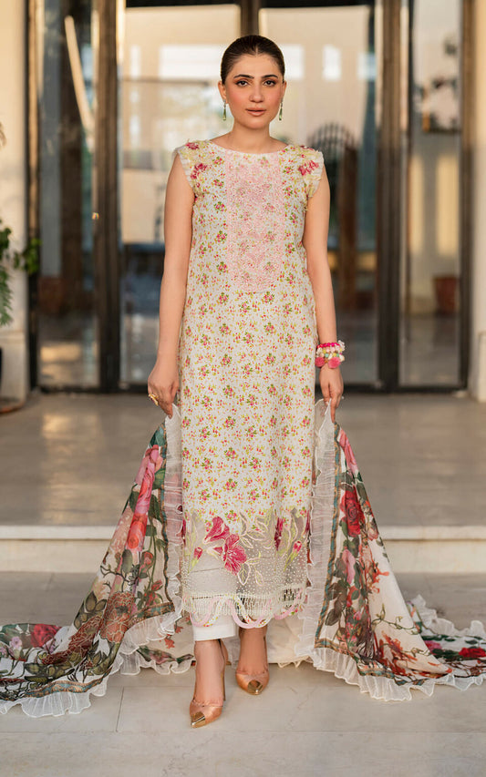 Asifa Nabeel Unstitched Embroidered  Suit