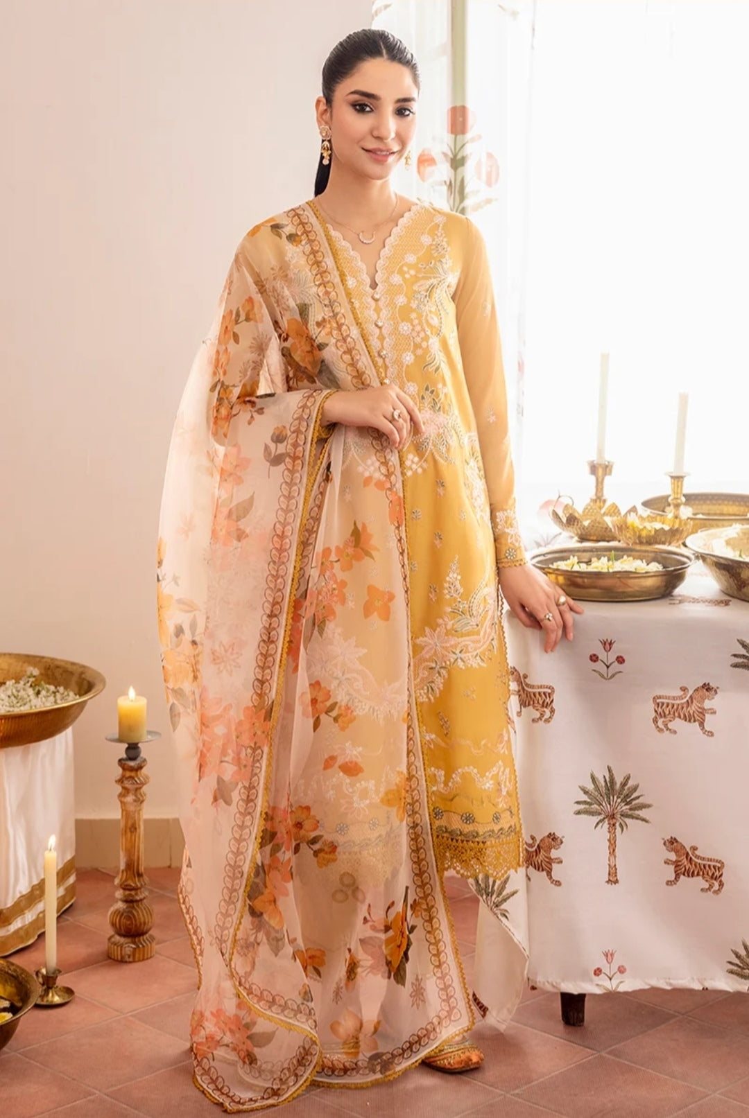 Cross Stitch Unstitched Embroidered Lawn Suit