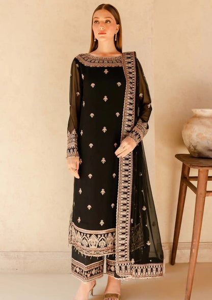 Farasha Unstitched Embroidered Chiffon Suit