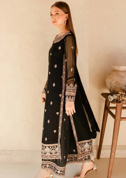 Farasha Unstitched Embroidered Chiffon Suit