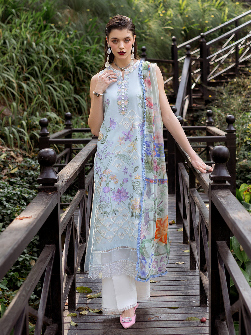 Roheenaz Unstitched Embroidered Lawn Suit