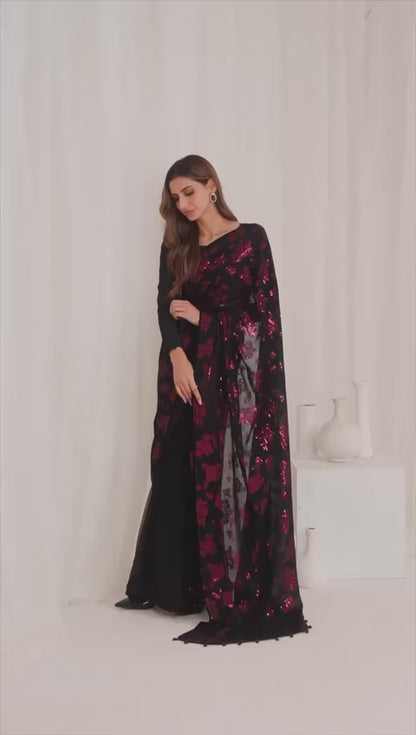 BH-LUXURY SEMI PURE CHIFFON SAREE