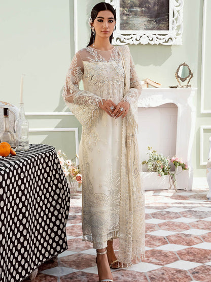 IMROZIA LUXURY WEDDING EMBROIDERED SEMI PURE CHIFFON UNSTITCHED