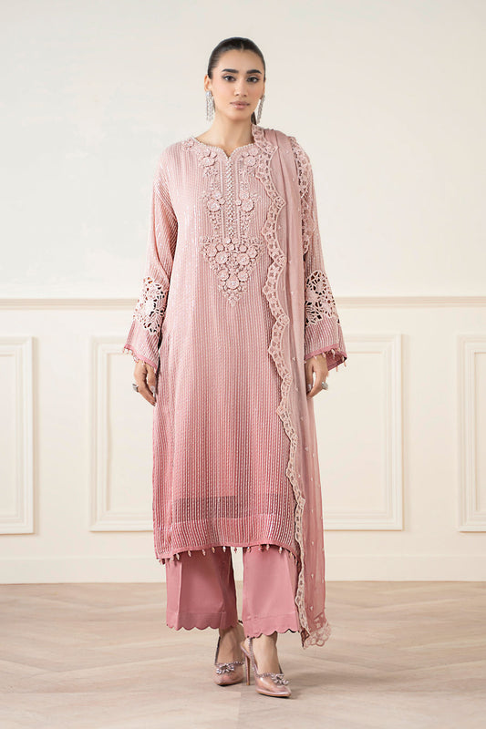 MB 3 Piece Embroidered Chiffon Suit