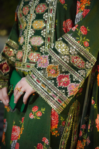 BH Formal 3pc Printed & Embroidered Silk Suit