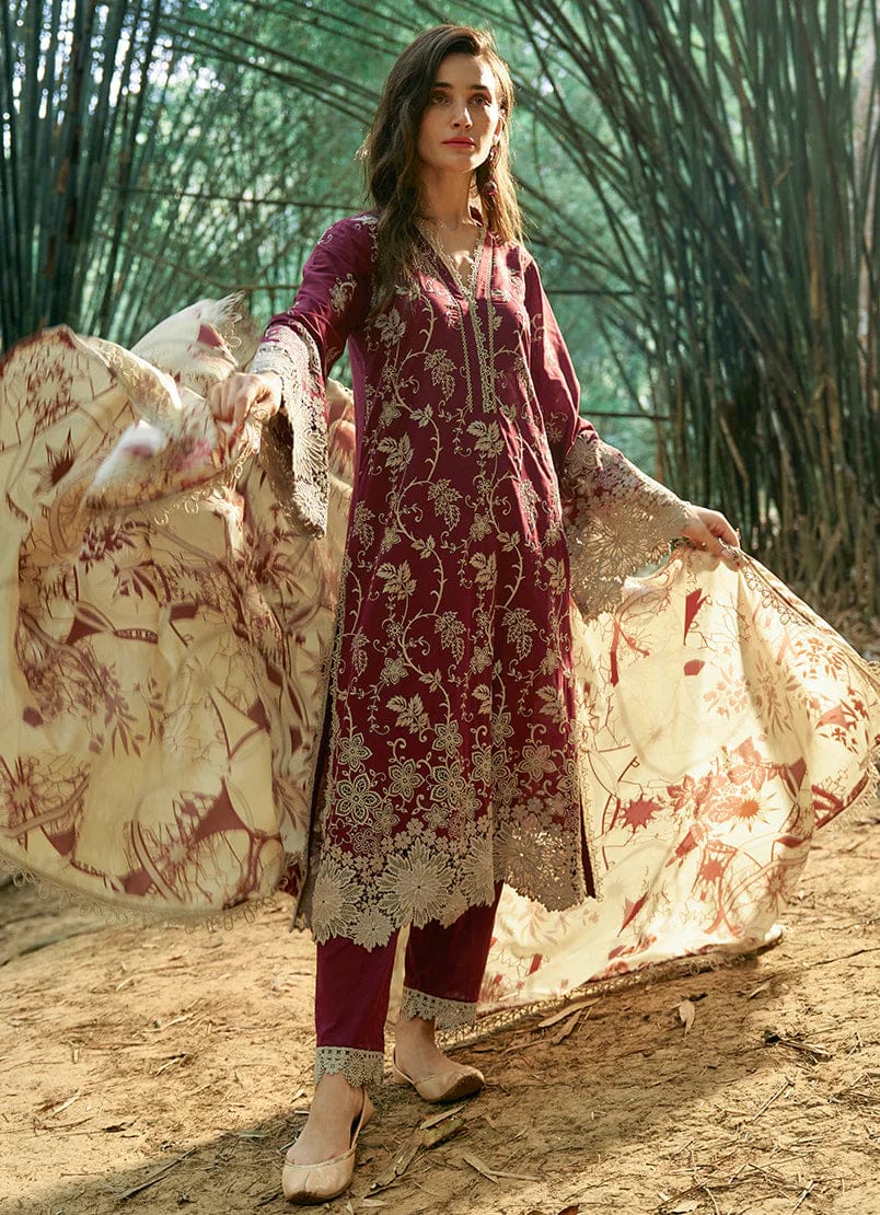 Image Unstitched Embroidered Lawn Suit