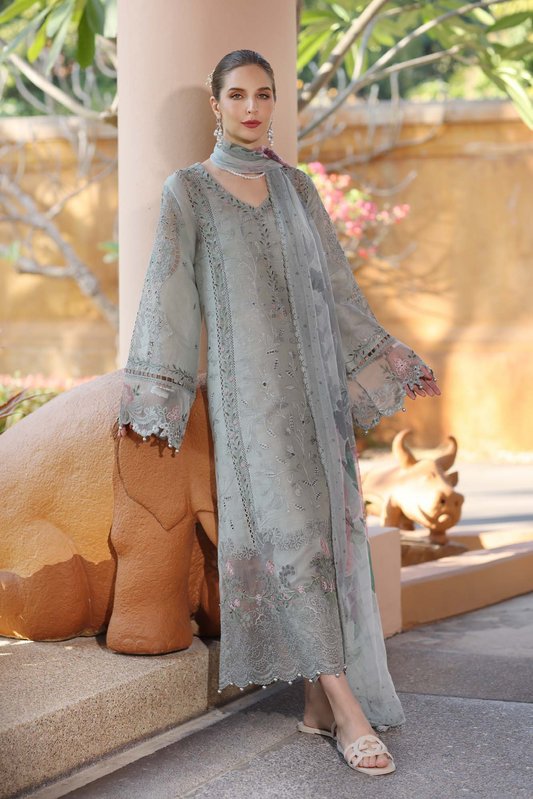 BH-Embroidered Lawn Chikankari Unstitched 3 Piece - Summer Collection