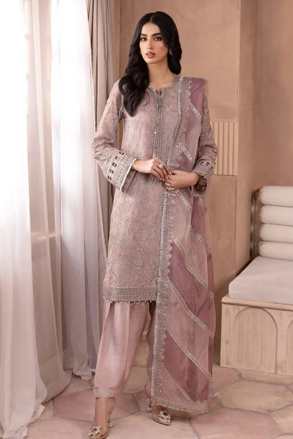 BH - Embroidered Organza Suit Unstitched 3 Piece - Summer Collection