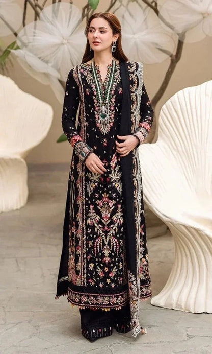Q.k Luxury Embroidered Lawn 3pc Unstitched Suit