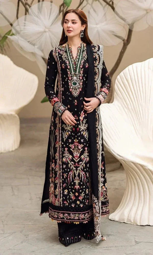 Q.k Luxury Embroidered Lawn 3pc Unstitched Suit