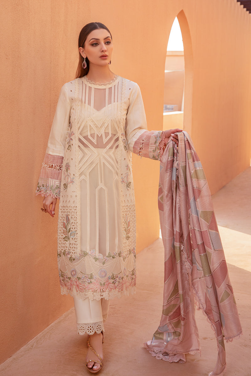 Afrozeh Unstitched Embroidered Lawn Suit