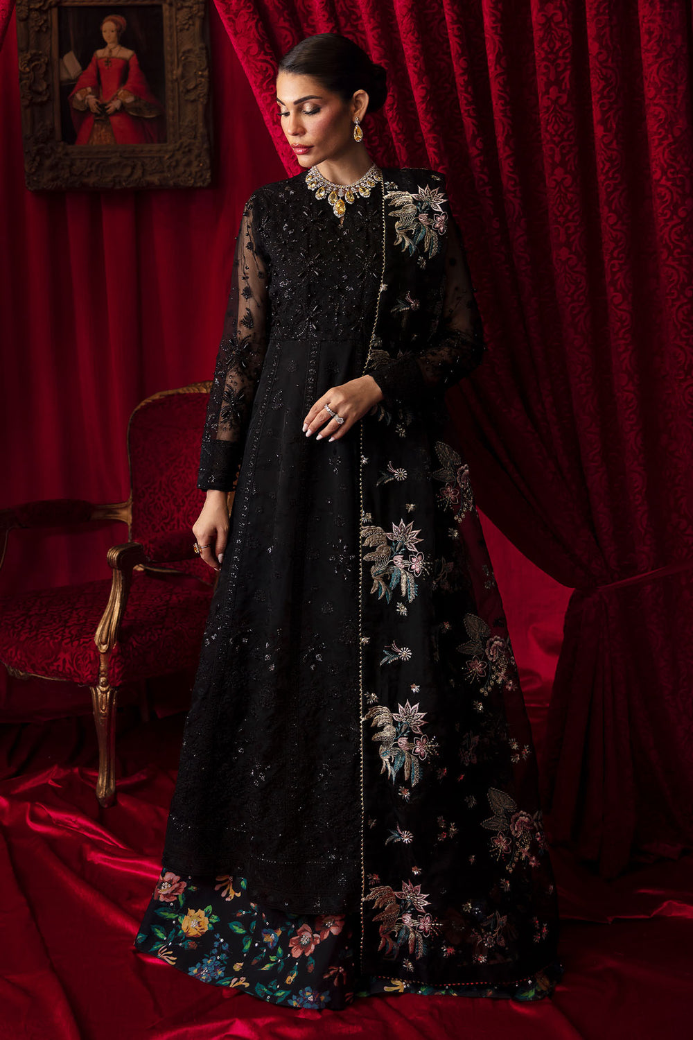 Elanora by Nureh Embroidered Organza Suit Unstitched