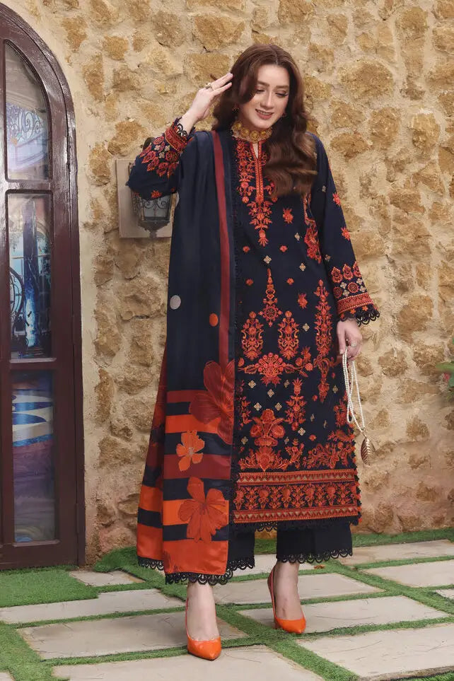 BH Embroidered 3 Piece Unstitched Khaddar