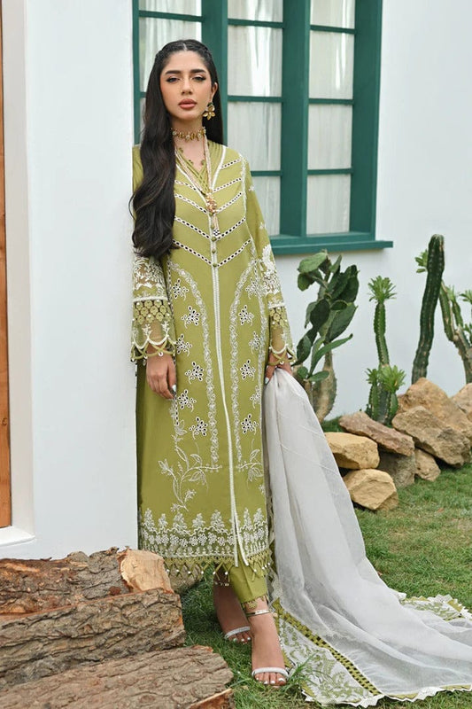 Qalamkar Unstitched Embroidered Chicken Kari Lawn Suit